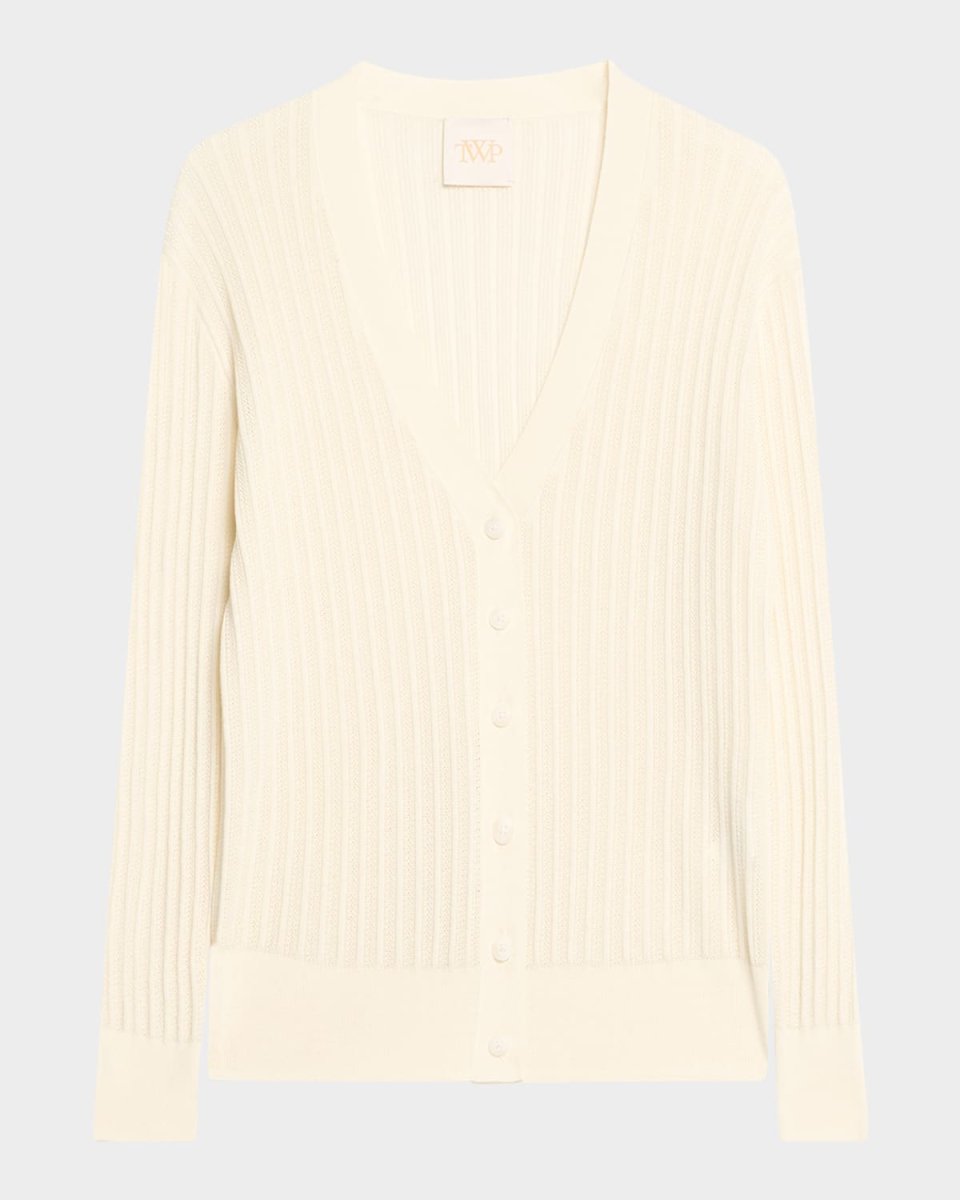 Pointelle-Knit Cardigan